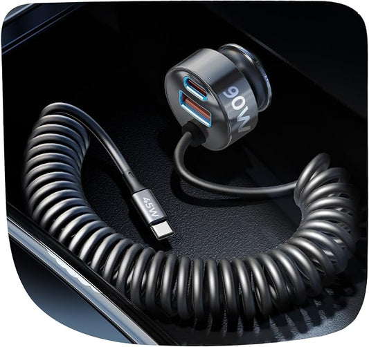 LISEN 90W USB C Car Charger for iPhone 17/16/15 Series | Car Charger USB C Fast Charge Adapter,Super Fast for Men Women, Car Accessories, Compatible with iPhone 17 16 15 Pro Max