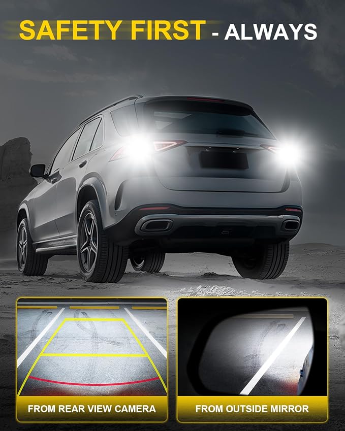 AUXITO 2026 Latest 921 LED Bulb Reverse Lights, 700% Super Bright 912 T15 LED Backup Light, CAN-Bus Error Free 906 922 W16W LED Bulbs for Reverse Back Up Marker Lights, 6500K White