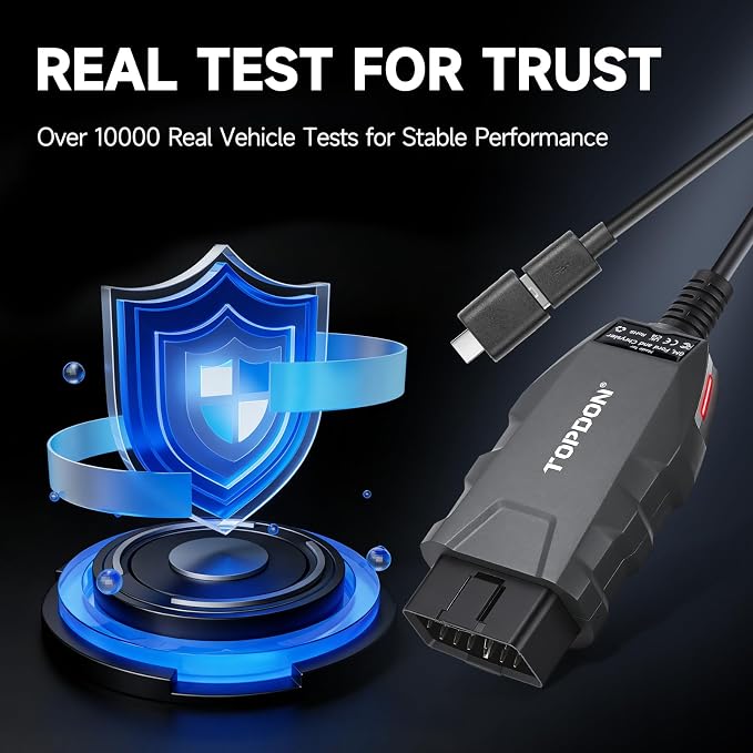 TOPDON 3-in-1 High-Speed USB OBD2 Adapter for FORScan, RLink X3 | Enhanced J2534 VCI for GM/Ford/Chrysler, J2534 Pass-Thru OEM Functions and Diagnostic Tool, for J2534/CAN FD