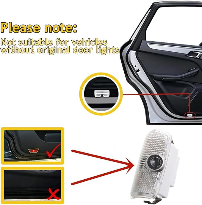 F LED F Sport Car Door Puddle Lights, Welcome Light ForLexus IS/ES/LS/GS/GX/LX/RX/RC/UX200 Easy Plug & Play (2X White)