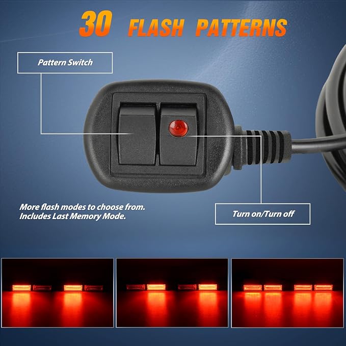 Nilight 40LED Red Emergency Strobe Traffic Advisor Light Bar with Suction Cups Dash Safety Warning Hazard Flashing Lights Interior Front/Rear Windshield for Trucks Construction Vehicles