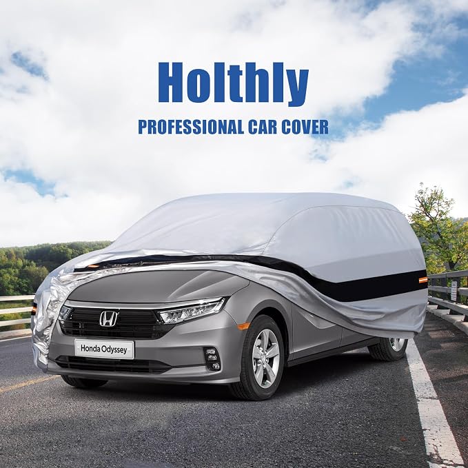 10 Layers Minivan Car Cover Custom Fit for Honda Odyssey (1999-2024) Waterproof All Weather for Automobiles, Outdoor Full Cover Rain Sun UV Protection.Silver