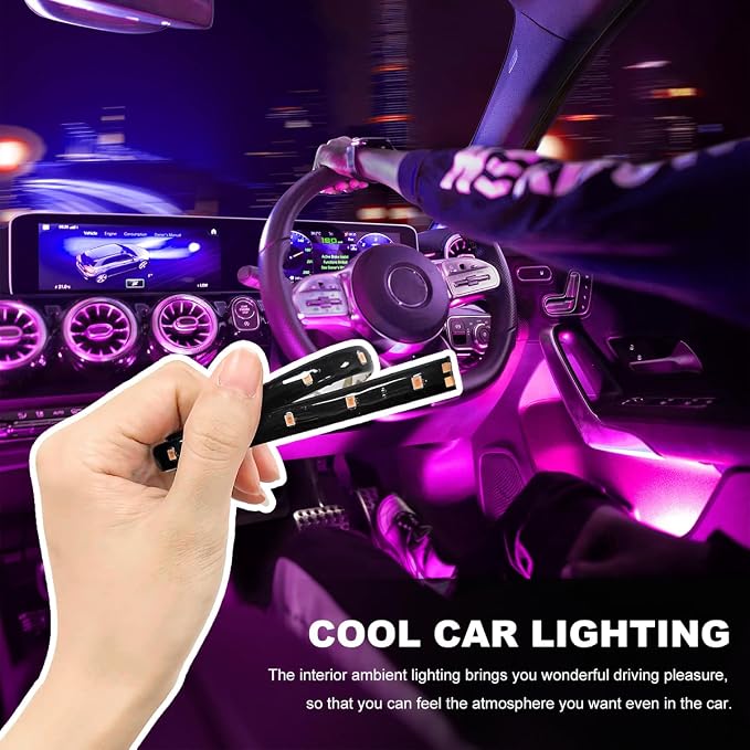 Wevdn 6 PCS 15 LED Strip Underbody Light, DC 12V 1Ft Flexible Underglow Car LED Light Strip with 6 Inch Wire, Waterproof LED Interior Exterior Decoration for Car Truck Motorcycle (Pink)