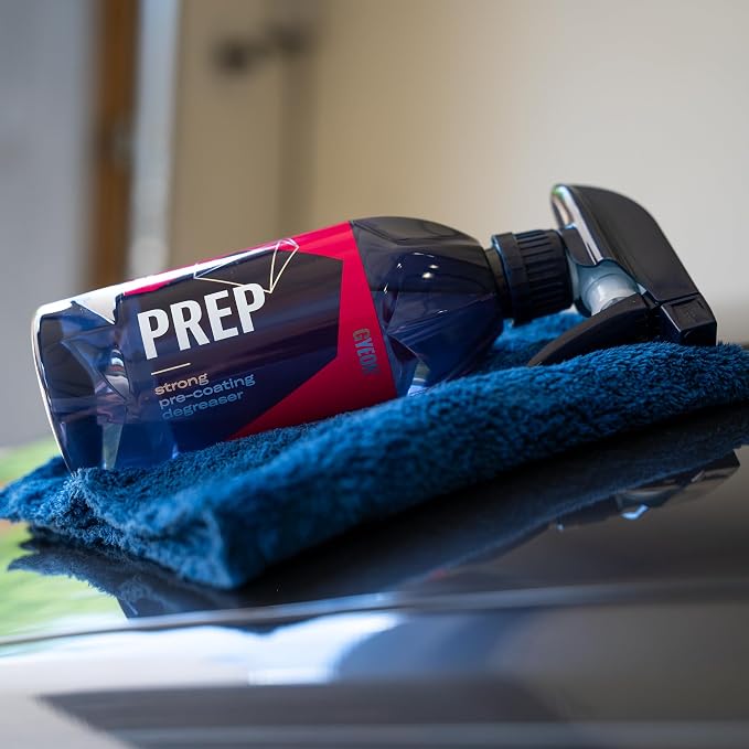 Gyeon Prep Paint Cleaner and Degreaser for Ceramic Coating Installs 500ml | Pre-coating surface cleaner strips oils and wax residue from paint so ceramic coatings bond correctly and last longer.