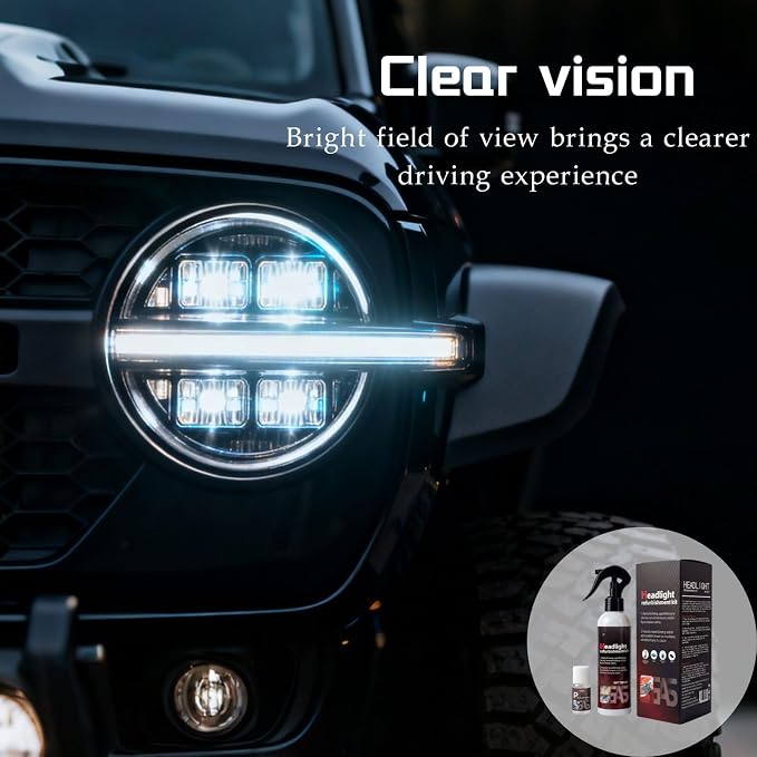Headlight Restoration Kit | Spray-On, Quick & Easy, No Tools Required | Restores Clarity & Permanently Removes Yellowing, Oxidation in 5 Minutes for Car, Truck, SUV, RV