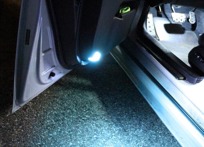 iJDMTOY Full LED Side Door Courtesy Light Assy Compatible With Lexus IS ES GS LS RX GX LX; Compatible With Toyota Avalon Sienna Venza Camry Prius 4Runner, Powered by 18-SMD Ice Blue LED