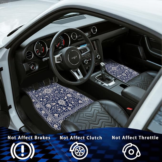 Christmas Car Floor Mats Red Truck Tree Gift Snowflake Plaid Carpet Front Rear Carpets Mat Decorative Car Floor Carpets Non-Slip Auto Car Accessories Universal Fit for Car SUV Truck Van