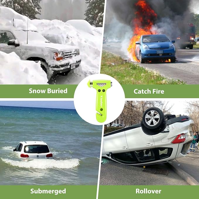 Emergency Escape Hammers, 3-in-1 Window Breaker | window breaker seatbelt cutter, car window breaker tool, glass breaker, car safety hammer