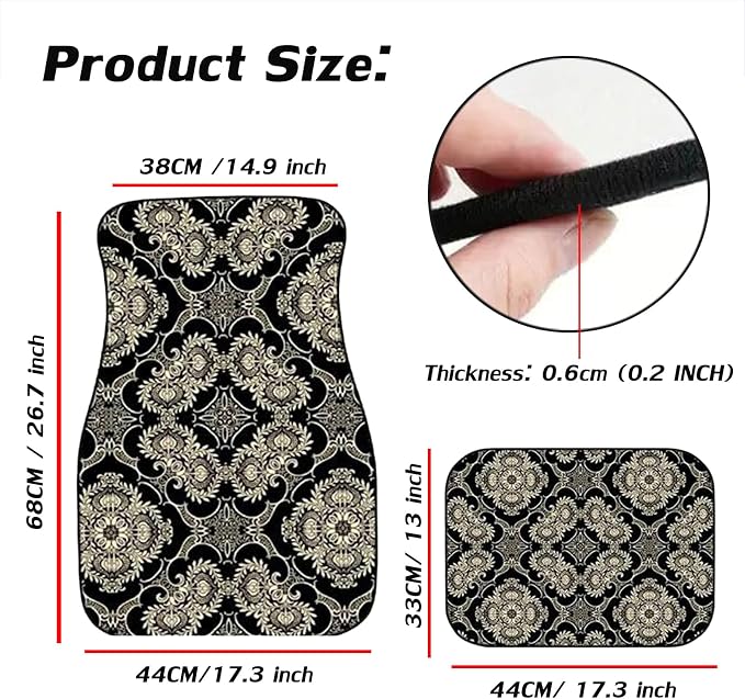 Car Floor Mats Non-Slip Automotive Floor Mats All-Weather Front Rear Car Floor Foot Mat Sets of 4 Pieces Foot Mats Rugs Carpet for Car Trucks SUV Sedans (NO.58)