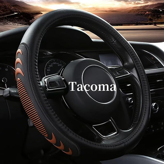 Yangday Leather Steering Wheel Cover for Toyota Tacoma 4Runner Tundra, 15.5-16 inches Car Steering Wheel Cover with Anti-Slip Massage Particle (Brown)