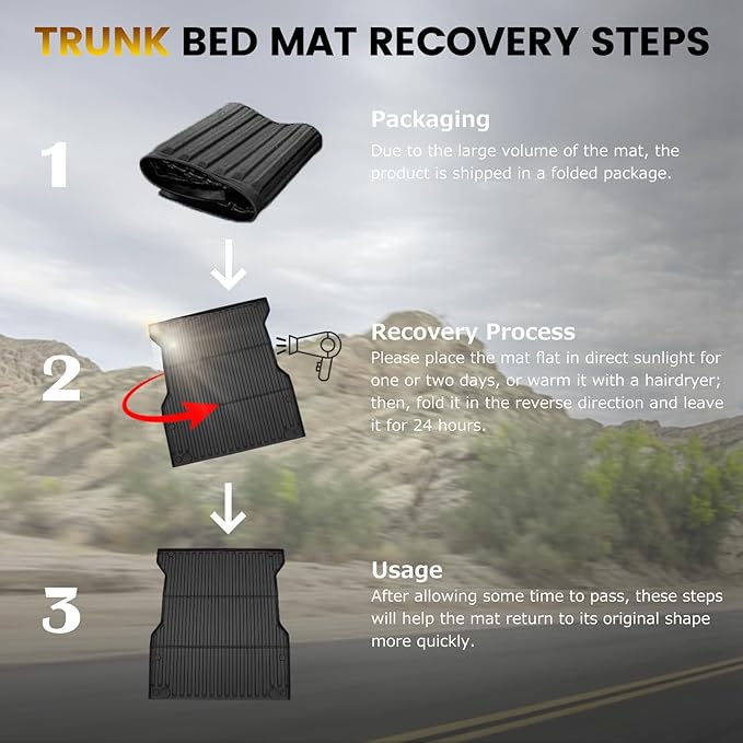 Truck Bed Mat for Toyota Tacoma 5FT 2024 2025 2026, All Weather Bed Liner for Tacoma Accessories, Heavy Duty Bed Mats, Car Accessories