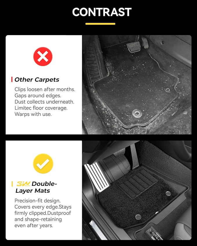 3W Floor Mats & Cargo Liner Fit for 2025 2026 BMW X3 G45 with Seatback Protector Mats Cover, Metal Pedal & Carpets, Double Layers, Trunk Mat TPE All Weather Car Accessories Full Set, 30/50M xDrive
