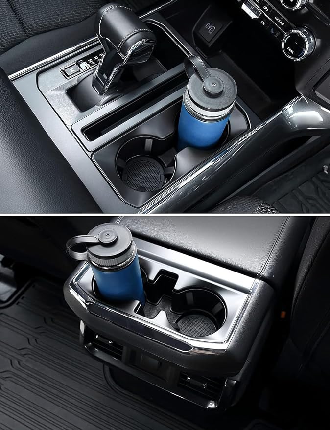 JOYTUTUS Car Cup Holder Coaster, 2 Pack Universal Anti-Slip Shockproof Car Coasters, 2.75 inch PVC Cup Holder Insert Coaster, Car Interior Accessories for Car, SUV, Truck (Black)