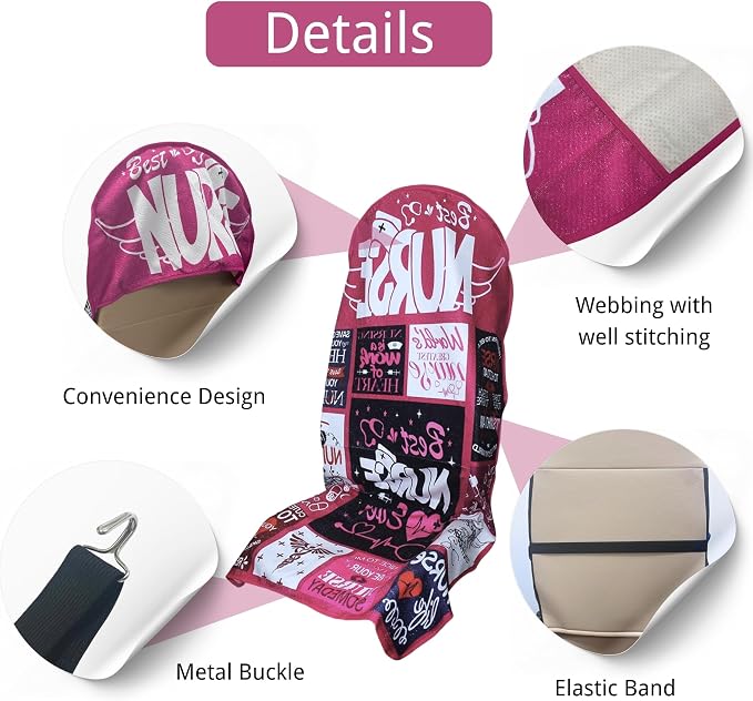Waterproof Car Seat Cover for Front Seats, Protector for Cars SUVs Trucks, Sweat Towel Seat Covers Bucket for Gym,Workout,Beach,Hiking,Running (Nurse Gift, 1PC)
