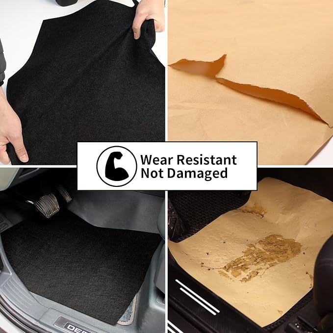 30 Pack Disposable Car Floor Mats,No Cleanup Needed Car Carpet, Waterproof Non-Slip Felt Automotive Floor Protectors, Universal Fit for Cars, SUVs, Trucks & Detailing