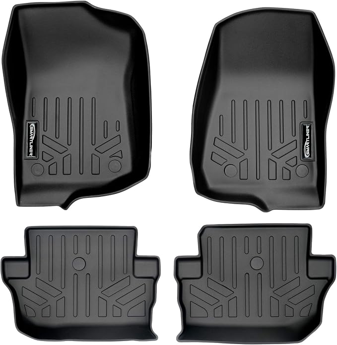 MAXLINER Custom Fit Floor Mats 2 Row Liner Set Compatible with 2018-2025 Jeep Wrangler