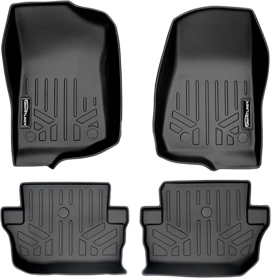 MAXLINER Custom Fit Floor Mats 2 Row Liner Set Compatible with 2018-2025 Jeep Wrangler