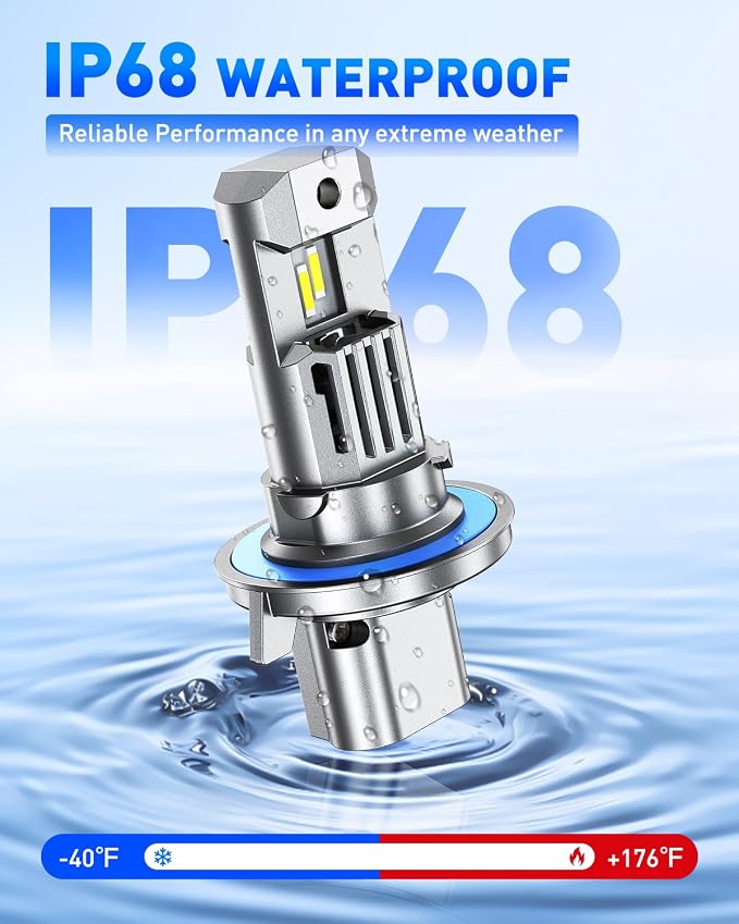 AUTOONE H13/9008 LED Bulb Hi Lo, 70000LM for Automotive Halogen H13 Lights, 1:1 Size 99% Compatibility, 2 PCS