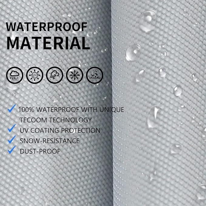 Tecoom Hard Shell Car Cover Waterproof UV-Proof Windproof for All Weather Indoor Outdoor Without Door Zipper & Mirror Pockets Fit 173-182 Inches Length Coupe/Convertible/Sport Car