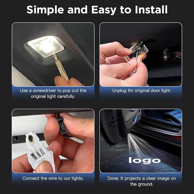 Car Door Lights Logo Projector - [4 Pack] 4K HD Puddle Lights for ILX/TLX/TL/TSX/RLX/RL/MDX/RDX/ZDX Series
