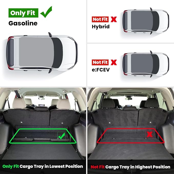 LASFIT Cargo Mat for Honda CR-V 2023-2026 Gasoline (Not for Hybrid), All Weather Custom Fit Waterproof Anti-Slip Odorless TPE Trunk Mat Trunk Liner Cargo Liner (Lower Position)