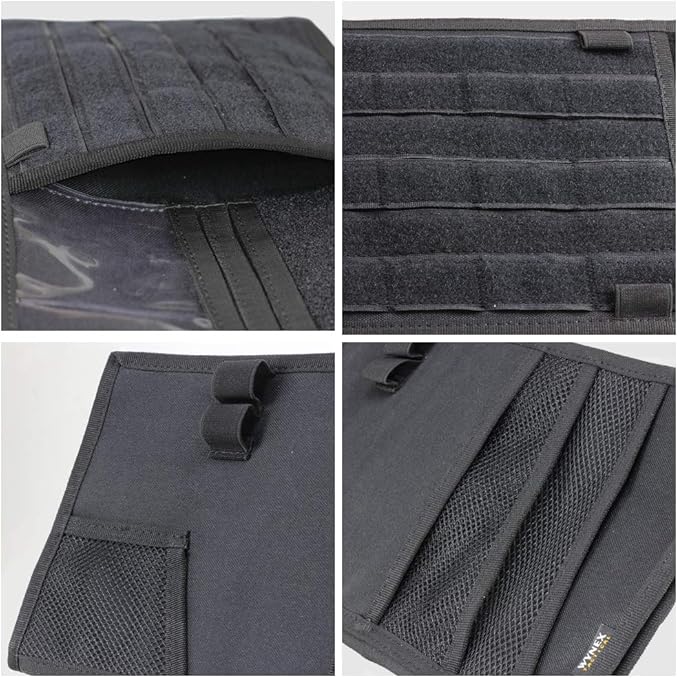 WYNEX Car Visor Organizer Fold MOLLE Panel, Fit Car Trucks Pickups Vans | 2-Packs, Fold: M-13.8x7", 3 Hoop & Loop Strap, Auto Sun Visor Storage Pouch for Essentials & Tactical Gear Road Trip