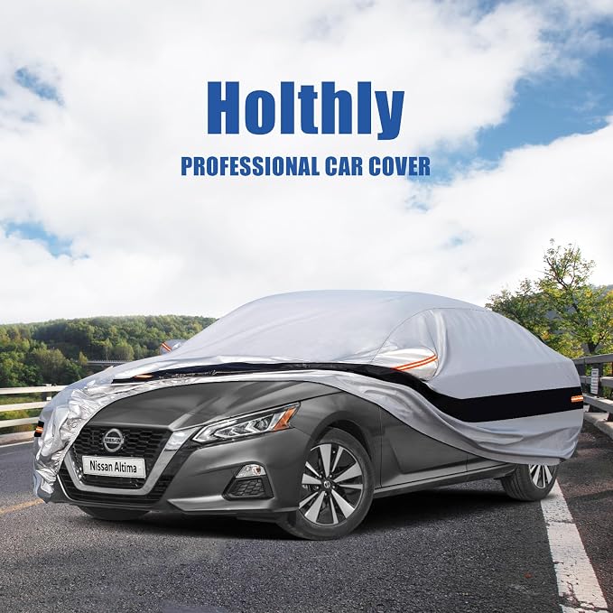 10 Layers Car Cover Custom Fit for Nissan Altima (2002-2026) Waterproof All Weather for Automobiles, Outdoor Full Cover Rain Sun UV Protection.Silver