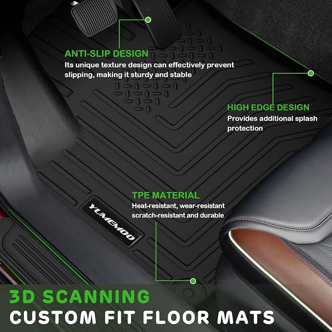 Floor Mats for 2023-2026 Kia Sportage Hybrid Upgrade Trunk Mat with Backrest Mat All Weather TPE Floor Liners Fit for Sportage 2026 Anti-Slip Full Set Car Accessories(Not Fit PHEV)
