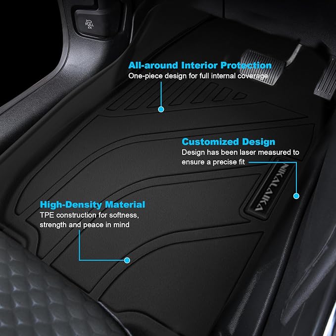 Floor Mats for Toyota RAV4 2013-2018, All Weather Cargo Liner with Backrest Mat Protection and Door Sill Guards TPE Rubber Full Set Automotive Floor Mats Trunk Mat for 2018 RAV4 Accessories