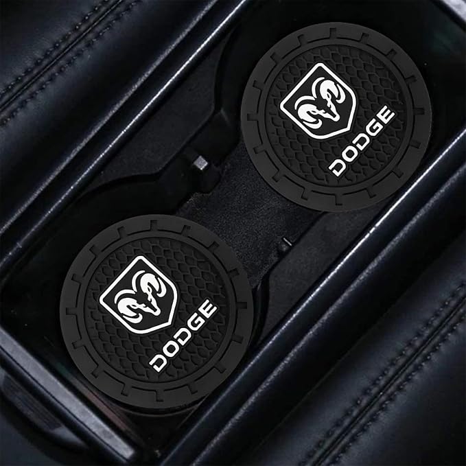 Car Cup Holder Coaster for Dodge Universal Non-Slip Cup Holder Insert Coaster Car Interior Accessories,Black 2PCS