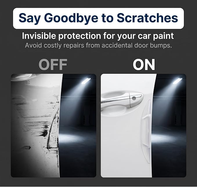 4 PCS Car Door Side Edge Protection Guards, PVC SRS Anti-collision Bumper Protector, Flexible Waterproof Door Edge Cushioning Strip, Universal Self-adhesive Accessory for Cars (Transparent)