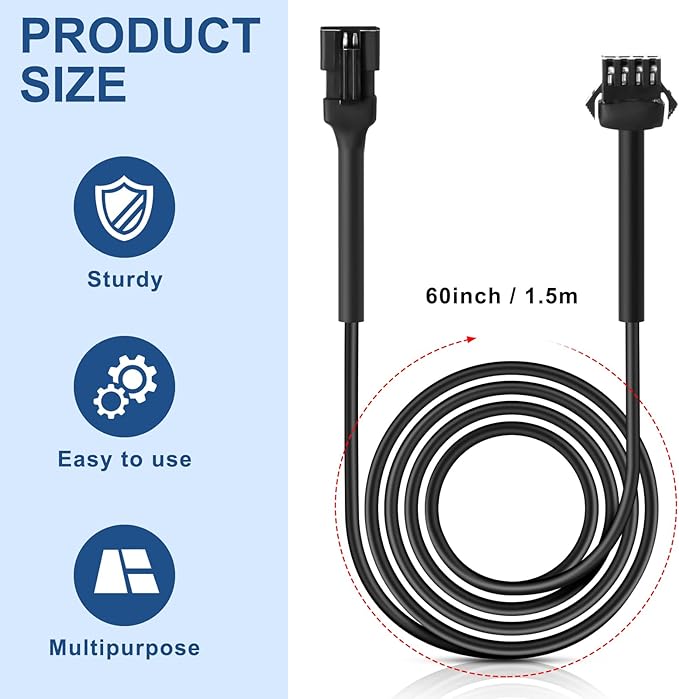 Kanayu 16 Pcs 60 Inch 4 Pin RGB LED Accent Multicolor Light Extension Cable Wire Cord Set for LED Motorcycle ATV Car Multicolor Neon Strip Trucks Rock Light