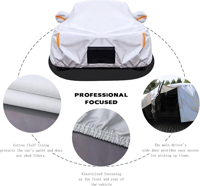 Tesla Model Y Car Cover (2020-2026) Waterproof All Weather, Heavy Duty Car Covers with Driver Door Zipper, Outdoor Rain Snow UV Protection