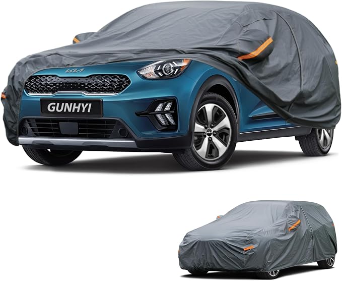 GUNHYI Premium Car Cover Custom Fit Kia NIRO, 16 Layers Heavy Duty Car Cover Waterproof All Weather with Zipper Door for Sun Rain Snow Dust Uv Protection