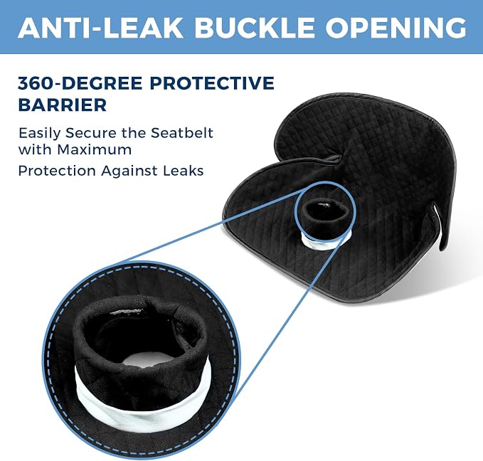 Potty Training Car Seat Protector, 2 Pack Waterproof Piddle Pads Carseat, 100% Leak-Proof Machine Washable Car Seat Liner, Non-Slip Crash-Test Approved Cover for Toddlers (Black)