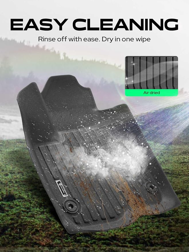 YHTAUTO Automotive Floor Mats Compatible with Honda CR-V CRV 2023-2026 (Include Hybrid), TPE All Weather Car Mats Waterproof Anti-Slip Odorless Floor Liner, 1st & 2nd Row, Set of 3