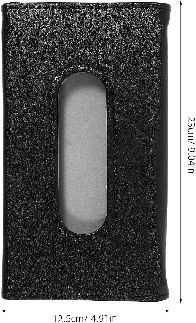 Healifty Car Tissue Holder for Vehicle Interior Sun Visor Tissue Dispenser with Artificial Leather Material Space-Saving Design Convenient Access for Driving