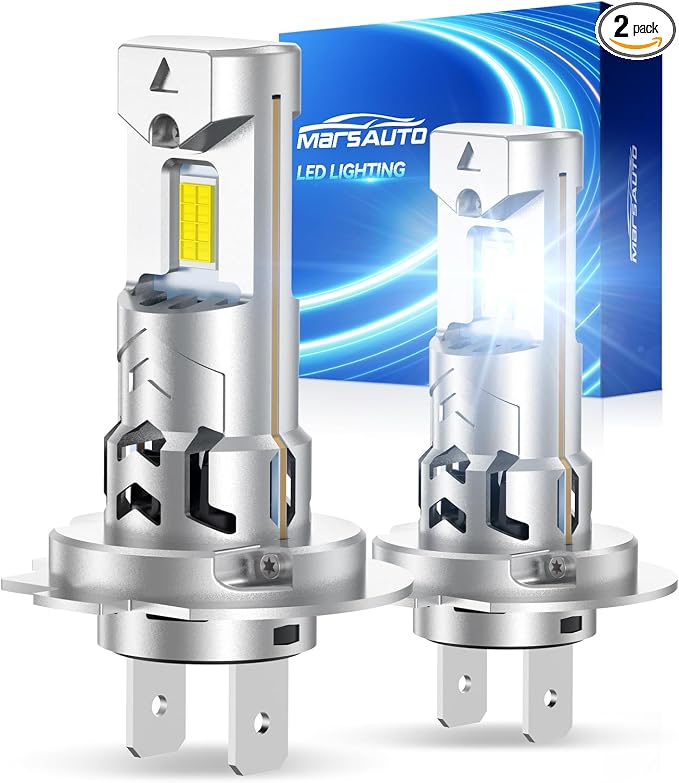 Marsauto - H7 led lights for car - High Performance Halogen Headlight Bulb, High Beam, Low Beam and Fog Replacement Bulb (Contains 2 Bulbs)