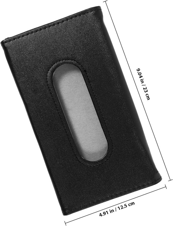 Healifty Car Tissue Holder for Vehicle Interior Sun Visor Tissue Dispenser with Artificial Leather Material Space-Saving Design Convenient Access for Driving