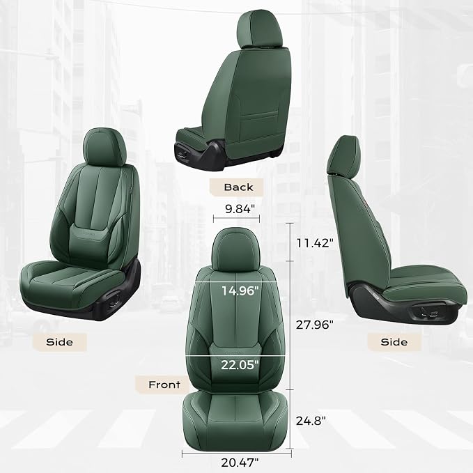 Coverado Car Seat Covers, Seat Covers for Cars, Waterproof Leather Auto Seat Protectors, Leather Car Seat Cushion, Car Interiors Accessories Universal Fit for Most Cars