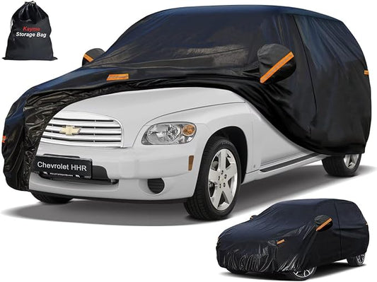 Kayme 7 Layers SUV Car Cover Custom Fit for Chevrolet HHR (2005-2011), Waterproof All Weather for Automobiles,Rain Sun UV Protection.Black