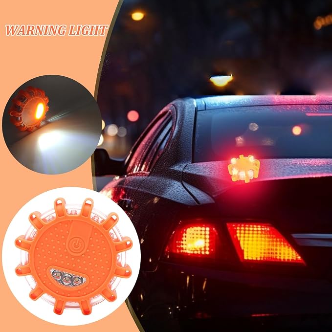 LED Flashing Light Waterproof Hook Flashing Safety Flares | Roadside for Roadside Safety, Sedan, Minivan, Caravan