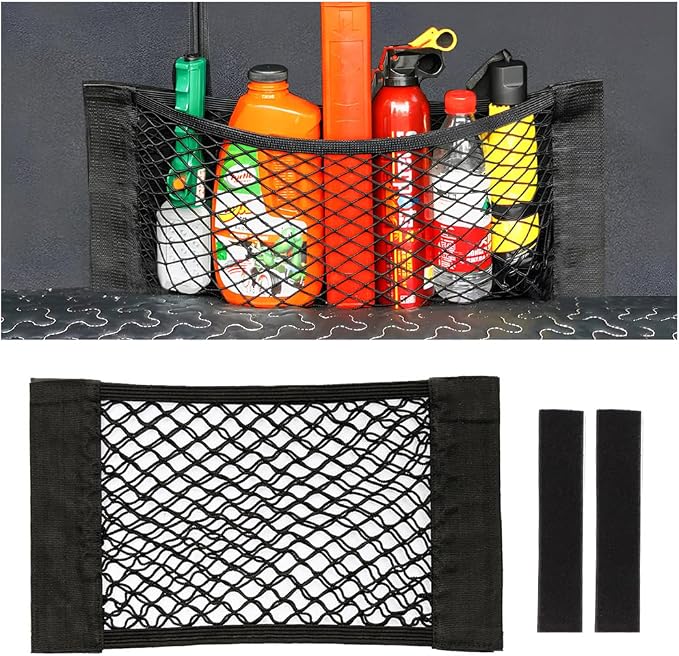 Mesh Cargo Net for Car, Universal Stretchable Trunk Storage Net Wall Sticker Organizer Elastic Pouch Bag for Cars, SUV, Home, Auto Interior Accessories (Medium)