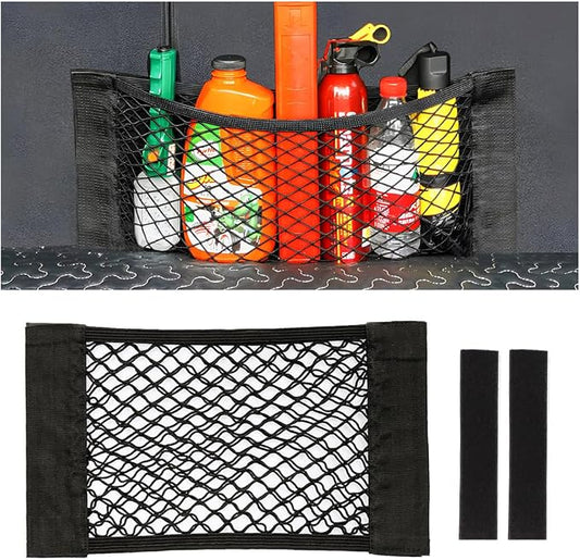 Mesh Cargo Net for Car, Universal Stretchable Trunk Storage Net Wall Sticker Organizer Elastic Pouch Bag for Cars, SUV, Home, Auto Interior Accessories (Medium)