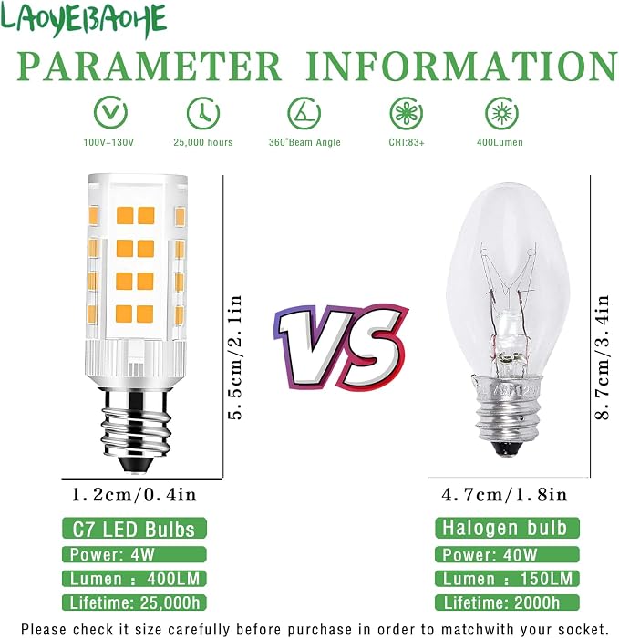 2Pack LED Makeup Mirror Bulb Replacement Mirror 20W RP34B Light Bulb fits BE151T BE71CT BE47X BE47BR for Cosmetic Vanity Makeup Mirror with Single Double Sided Lighted Magnification (6000K)