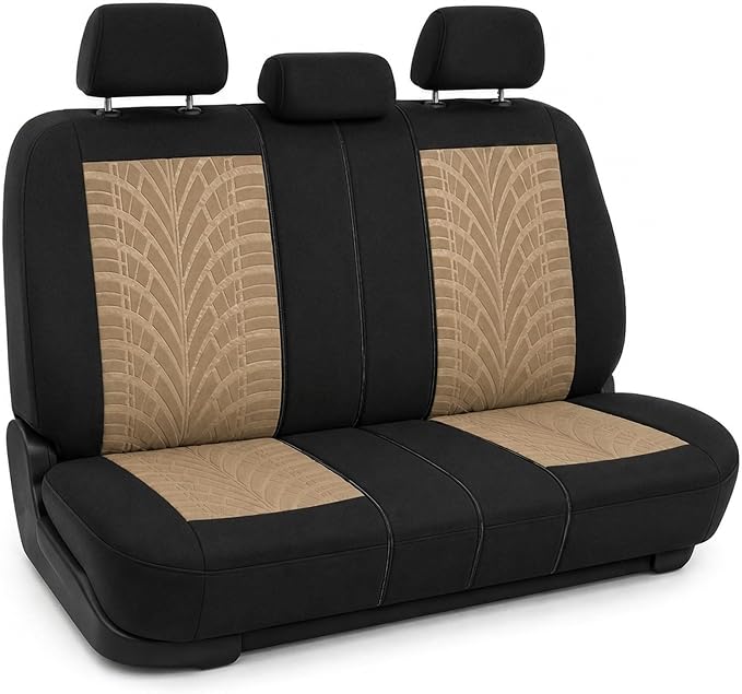 FH Group Rear Set Travel Master Car Seat Covers - Universal Fit, Split Bench Rear Seat, Washable, for SUV, Sedan, Beige