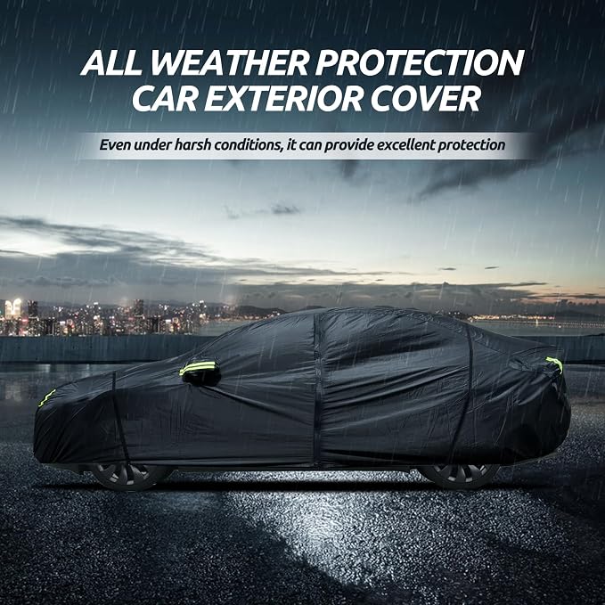 Migaven 6 Layers Car Cover Custom Fit for Model Y Car Cover 2020-2026 Waterproof Full Exterior Cover Rain Snow Protection with Charging Port Ventilated Mesh Door Zipper