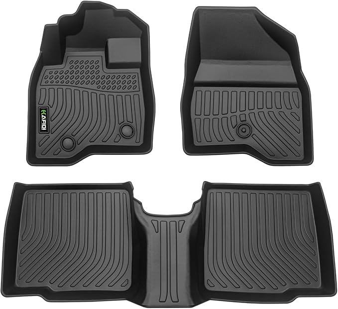 Floor Mats Custom for Ford Explorer 2015-2019 All Weather Protection TPE Heavy Duty Non-Slip Automotive Floor Liners Fits Front& 2nd Row Explorer Accessories, Black