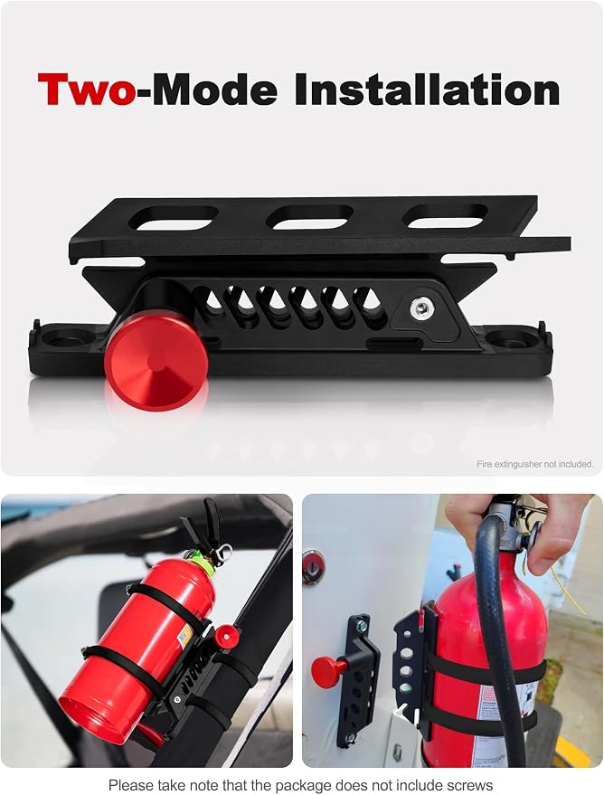 Nilkatss Quick Release Fire Extinguisher Mount for Roll Bar & Vehicle Cage | 6 Pcs Adjustable Rubber Horse Clamps, Easy Install on Vehicle Fire Extinguisher Holder Mounting Bracket for Jeep&UTV Off-Road