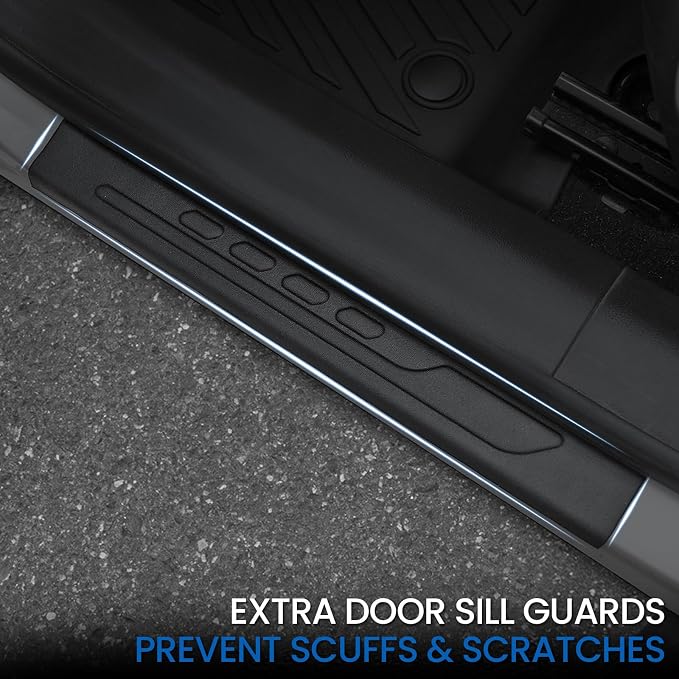 Floor Mats Set for Jeep Compass 2017-2025 2026, All Weather TPE Cargo Liner Trunk Mat Backrest Mat Door Sill Guards Accessories Fit New Body Style 2nd Generation